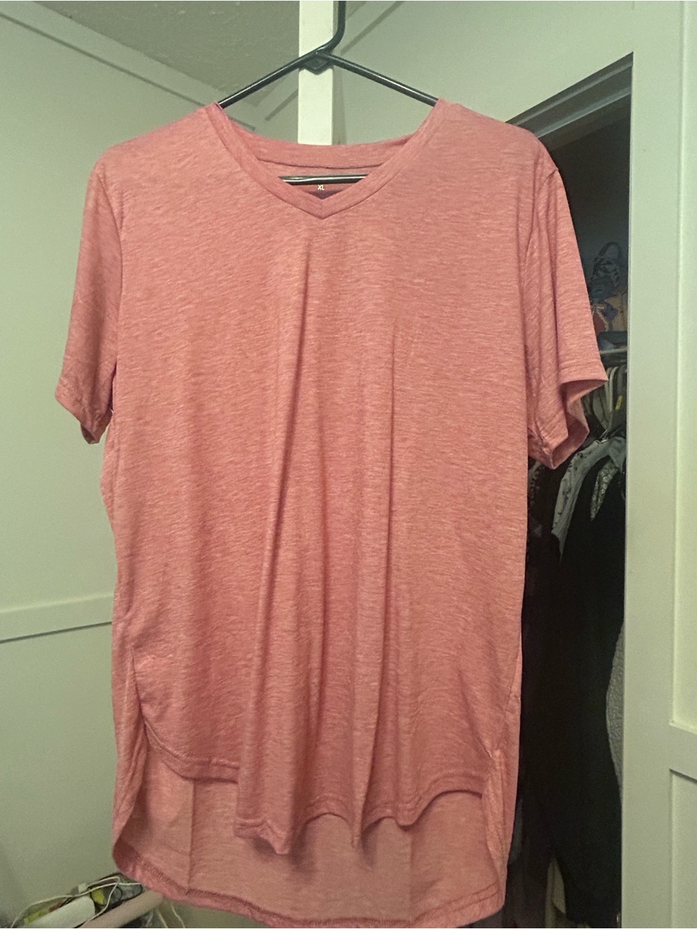 Men's V-Neck Short Sleeve T-Shirt - Rose Pink